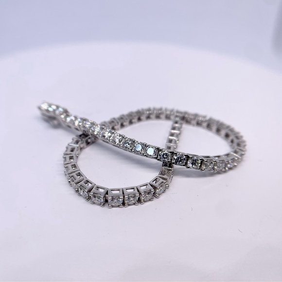 Moissanite Tennis Bracelet 3mm Infinity Bracelet 18K 925 GRA Certified Brilliant - Picture 10 of 10